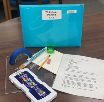 Watercolor Art Kits available for Toledo Library Patrons.