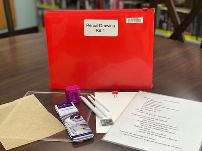 Pencil Drawing Art Kits available for Toledo Library Patrons.